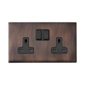 Hamilton 7G2EBSS2BL-B G2 Etrium Bronze 13A double switched socket