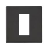 Hamilton Hartland G2 Matt Black 1 Gang 1 Module Euro Plate