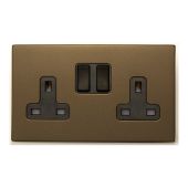 Hamilton 7G2RBSS2BL-B G2 Richmond Bronze 13A double switched socket