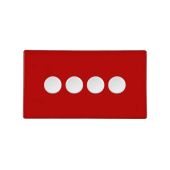 Hamilton 7RC4X40WH CFX Gloss Red Push Dimmer 4 Gang 2 Way 300W