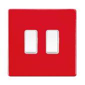 Hamilton 7RCR22WH-W CFX Gloss Red Light Switch 2 Gang 2 Way 10a