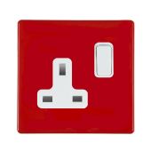 Hamilton 7RCSS1WH-W CFX Gloss Red Switched Socket 1 Gang 13a