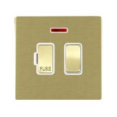Hamilton 82CSPNSB-W CFX Satin Brass 13A switched fused spur with neon