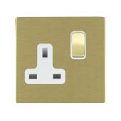 Hamilton 82CSS1SB-B CFX Satin Brass 13A single switched socket