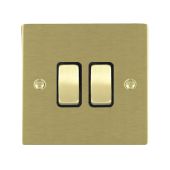 Hamilton 82R22SB-B Satin Brass 10A double 2 way light switch