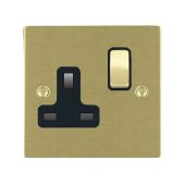 Hamilton 82SS1SB-B Satin Brass 13A single switched socket