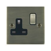 Hamilton 89SS1AB-B Antique Brass 13A single switched socket