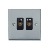 Hamilton 95TVFMB Polished Chrome TV/FM Socket Isolated