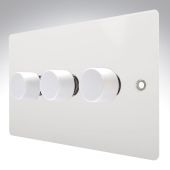 Hamilton 803X40 Gloss White 3 Gang Dimmer 400W