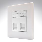 Hamilton 7WC2J45W CFX Gloss White RJ45 Socket 2 Gang