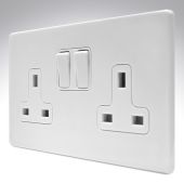 Hamilton 7WCSS2WH-W CFX Gloss White Double Socket