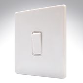 Hamilton 7WCR21WH-W CFX Gloss White Light Switch 1 Gang 2 Way 10a