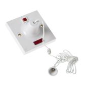 MK 3164WHI Ceiling Switch 1 Way 50A Double Pole + Neon