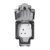 MK 56486GRY 1 Gang Switched Outdoor Socket DP 13A