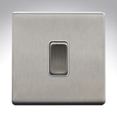 MK K24371BSSW Aspect Brushed Steel 1 Gang Switch 20amp