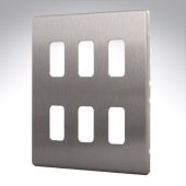 MK K24346BSS Aspect Grid Plate 6 Module Brushed Steel