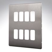 MK K24348BSS Aspect Grid Plate 8 Module Brushed Steel