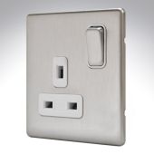 MK K24357BSSW Aspect Brushed Steel Single Socket