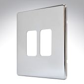 MK K24332POC Aspect Grid Plate 2 Module Polished Chrome