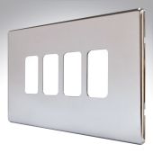 MK K24334POC Aspect Grid Plate 4 Module Polished Chrome