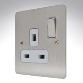 MK K14357BSSW Edge Brushed Steel Single Socket