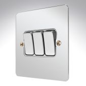 MK K14373POCW Edge Polished Chrome Switch 3 Gang 10amp