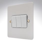 MK K14373WHIW Edge White Metal Switch 3 Gang 10amp