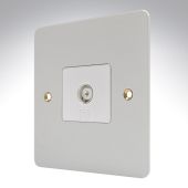 MK K14321WHIW Edge White Metal TV Socket Isolated