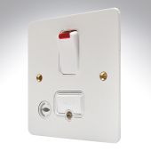 MK K14971WHIW Edge White Metal Spur Switched + Neon + Outlet