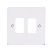 MK K14332WHI Edge Grid Plate 2 Module White Metal