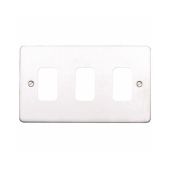 MK K14333WHI Edge Grid Plate 3 Module White Metal