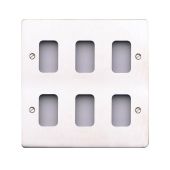 MK K14346BSS Edge Grid Plate 6 Module Brushed Steel