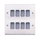 MK K14348BSS Edge Grid Plate 8 Module Brushed Steel