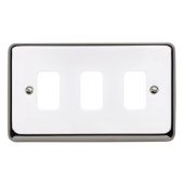 MK K3433PCR Grid 3 Module Frontplate Polished Chrome