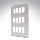 MK K3639WHI Grid 12 Module White Plastic Frontplate