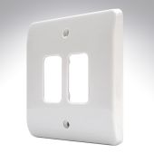 MK K3632WHI Grid 2 Module White Plastic Frontplate