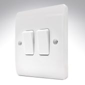 MK K4872WHI Light Switch 2 Gang 2 Way