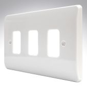 MK K3633WHI Grid 3 Module White Plastic Frontplate