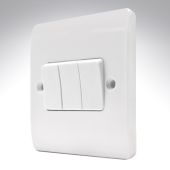 MK K4873WHI Light Switch 3 Gang 2 Way