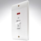 MK K5215CKWHI 45amp Double Pole Switch + Neon + 'Cooker'