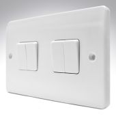 MK K4874WHI Light Switch 4 Gang 2 Way