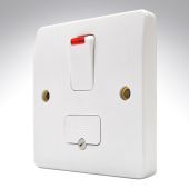 MK K370WHI Switched Spur + Neon + Base Outlet - Deep Plate