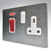 Hamilton 84C45SS1SS-W CFX Satin Steel 45A Cooker + Neon + Socket