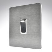 Hamilton 84CR21SS-W CFX Satin Steel 10a Light Switch 1 Gang 2 Way