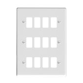 Hamilton 8MW12GP Matt White 12 Gang Grid Fix Aperture Plate with Grid