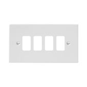 Hamilton 8MW4GP Matt White 4 Gang Grid Fix Aperture Plate with Grid