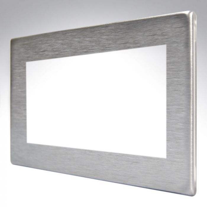 Hamilton 74CEURO4 CFX Satin Steel 4 Gang Modular Plate