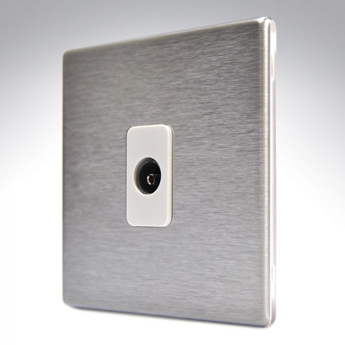 Hamilton 74CTVW CFX Satin Steel TV Socket