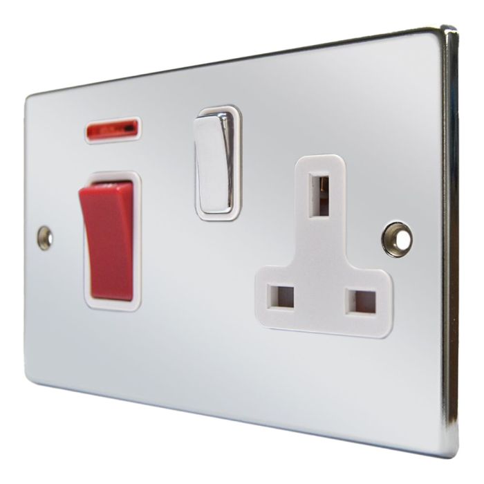 Hamilton 7745SS1BC-W Polished Chrome 45a Switch & Socket