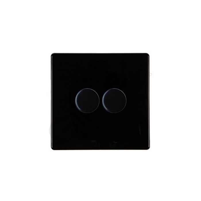 Hamilton 7BC2X40BL CFX Gloss Black Push Dimmer 2 Gang 400W